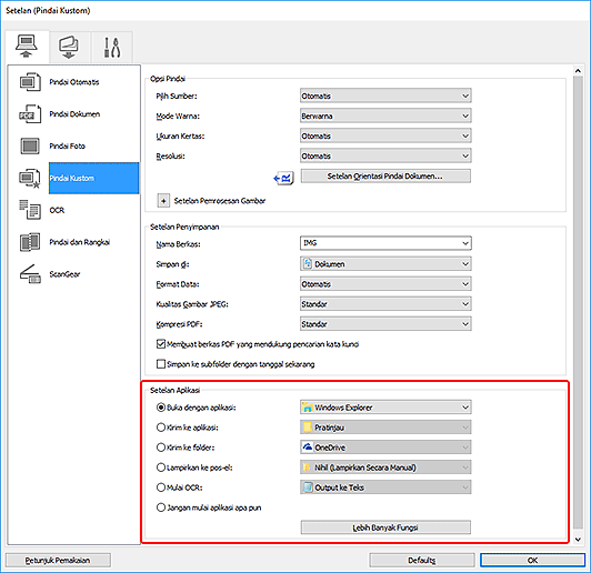 gambar: Kotak dialog Setelan