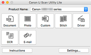 Canon Inkjet Manuals Ij Scan Utility Lite Ij Scan Utility Lite Main Screen