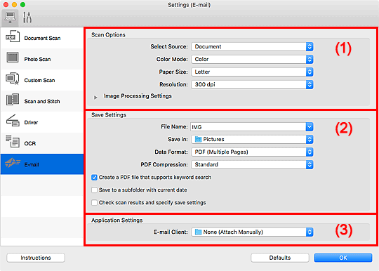 figure: Settings dialog