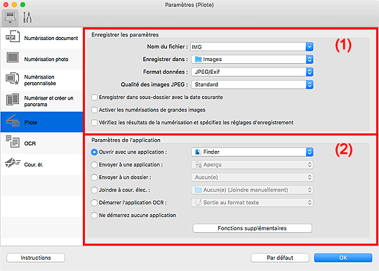 figure : boîte de dialogue Paramètres