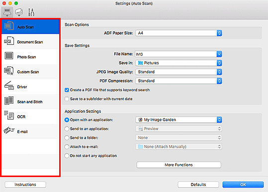 figure: Settings dialog