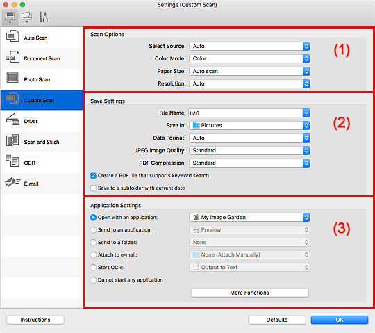 figure: Settings dialog