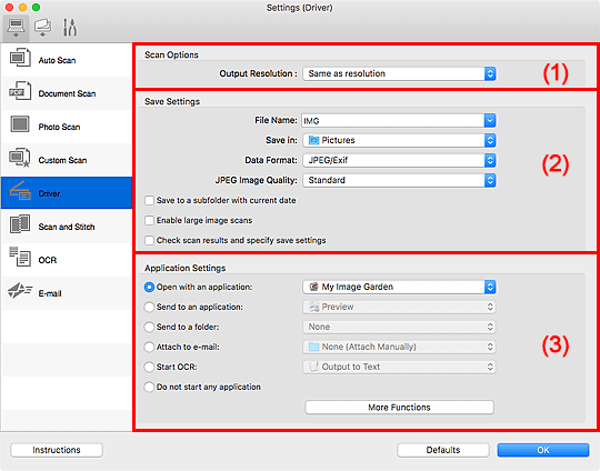 figure: Settings dialog