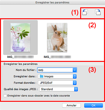 figure : boîte de dialogue Enreg. Paramètres