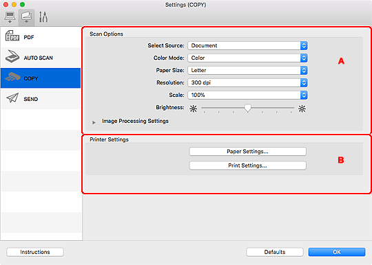 Canon Handbucher Ij Scan Utility Lite Dialogfenster Einstellungen Copy Kopieren