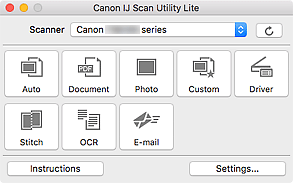 Canon Manuals Ij Scan Utility Lite Ij Scan Utility Lite Main Screen
