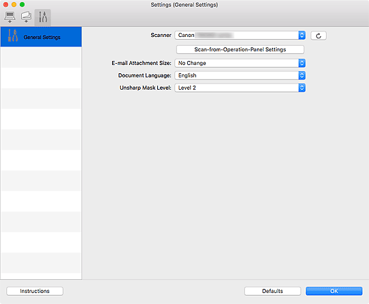 Canon Manuals Ij Scan Utility Lite Settings General Settings Dialog