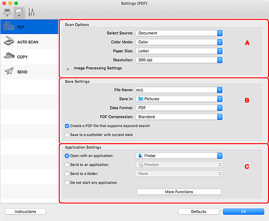 figure: Settings dialog