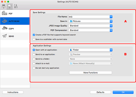 figure: Settings dialog