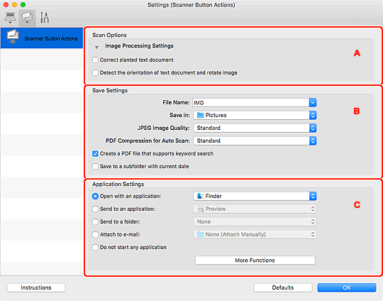 figure: Settings dialog