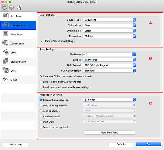 figure: Settings dialog