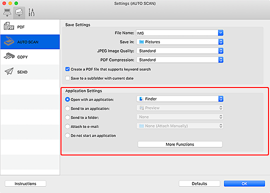 figure: Settings dialog