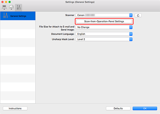 figure: Settings dialog