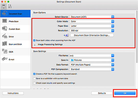 Imagen: cuadro de diálogo Configuración