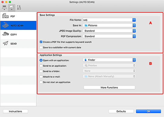 figure: Settings dialog