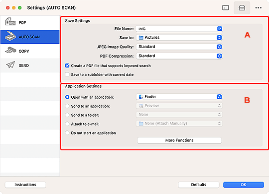 figure: Settings dialog