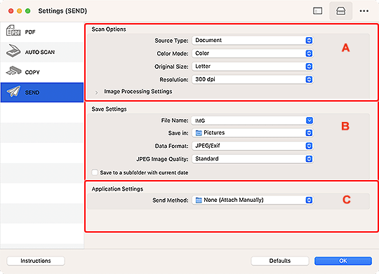 figure: Settings dialog