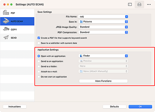 figure: Settings dialog