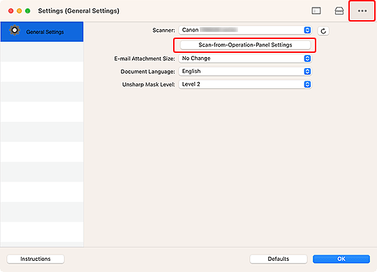 figure: Settings dialog