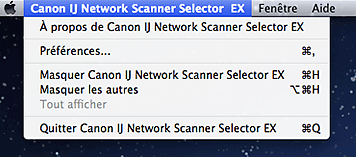 figure : menu IJ Network Scanner Selector EX