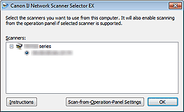 figur: skärmen Inställningar för att scanna från dator