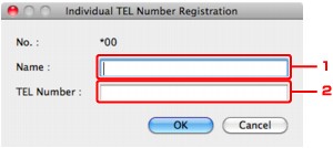 figure: Individual TEL Number Registration screen