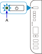 插圖：電源指示燈亮起