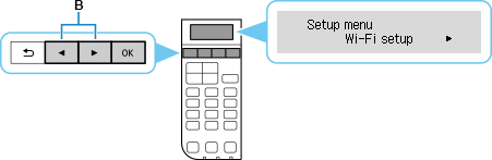 Setup menu screen: Select Wi-Fi setup