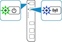 그림: Wi-Fi 램프와 전원 램프가 켜짐