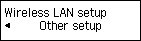 Wireless LAN setup screen: Select Other setup