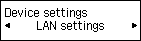 Aygıt ayarları ekranı: LAN ayarları Seçin