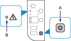 figure: Press and hold the Stop button and the Alarm lamp flashes 15 times