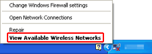 Skærmbilledet Trådløs netværksforbindelse