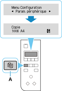 figure : Appuyez sur le bouton COPIE