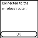 Completion screen (Connected to the wireless router.)