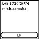 Pantalla de finalización (Conectado al router inalámbrico.)