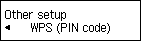 Bildschirm für Andere Einrichtung: WPS (PIN-Code) auswählen