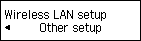 Wireless LAN setup screen: Select Other setup