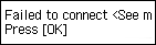 Kļūdas ekrāns: Neizdevās izveidot savienojumu.