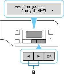 Écran Menu Configuration&nbsp;: sélectionnez Configuration Wi-Fi