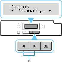 Layar Menu Pengesetan: Pilih Setelan Perangkat