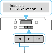 Layar Menu Pengesetan: Pilih Setelan Perangkat