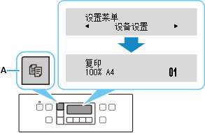 插图：按“复印”按钮