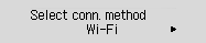 Select conn. method screen