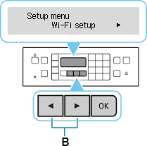 Zaslon Nastavitveni meni: izberite Nastavitev Wi-Fi