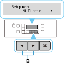 Bildschirm „Menü einrichten”: „Wi-Fi-Einrichtung” auswählen