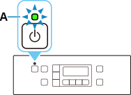 插圖：電源指示燈亮起或閃爍