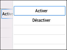 Écran Réseau câblé : sélectionnez Activer