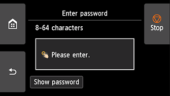 Enter password screen