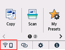 Schermata HOME: Selezionare Rete